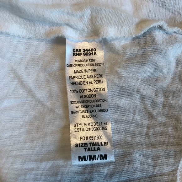 Juicy Couture V-Neck Ruffled Graphic Tee Shirt White - Picture 6 of 7